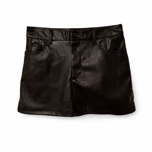 Fashion Nova Black Faux Leather mini Skirt Size M
